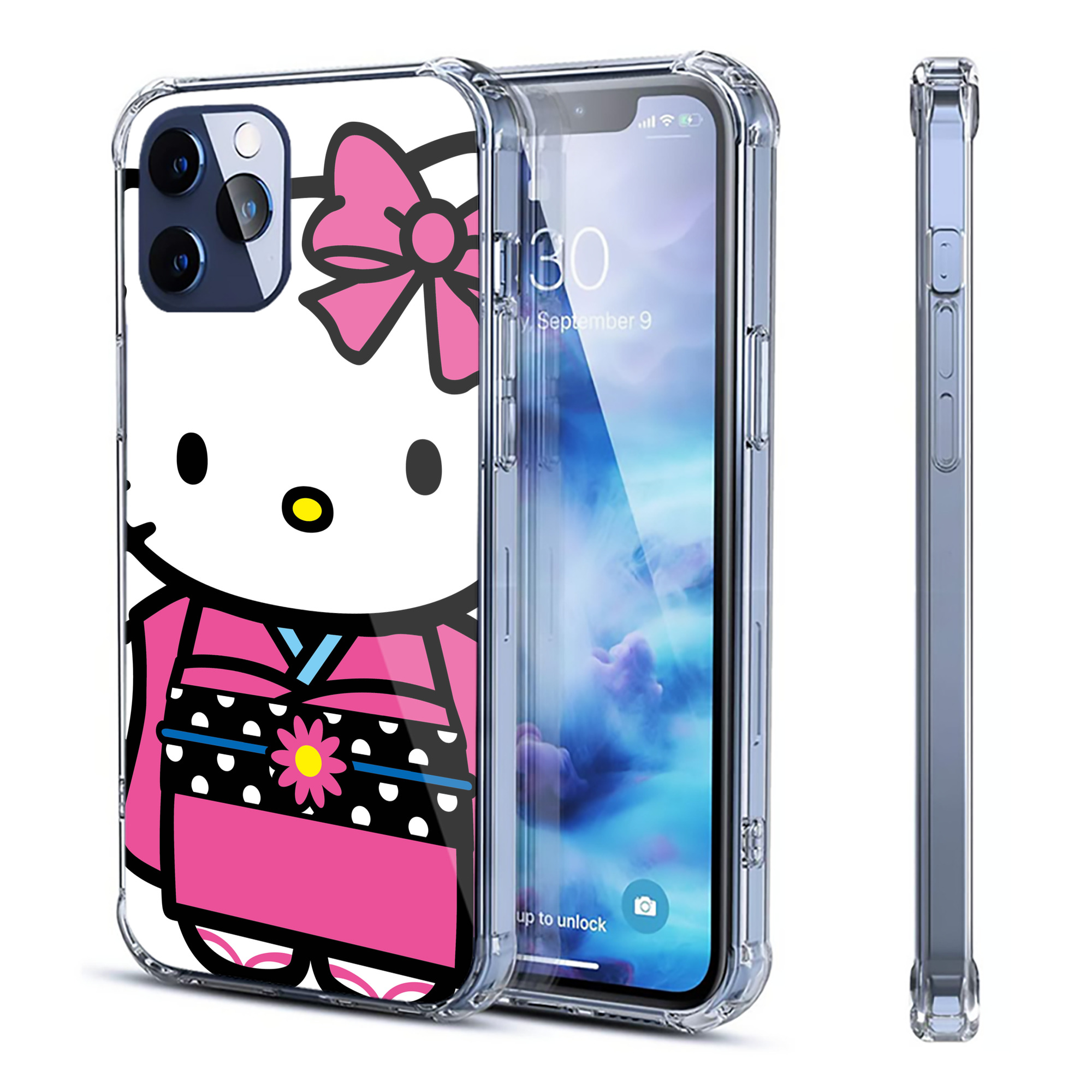 （画像用） Hello Kitty ハローキティ 【iPhone 12シリーズ対応】透明スマホケース（クリアソフトケース）